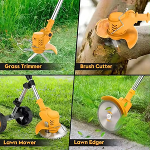 <span class=keywords><strong>Tondeuse</strong></span> à gazon électrique au lithium 24V, manche télescopique, sans fil, multifonction, coupe-herbe, deux batteries, roues, bricolage - Product Image 4