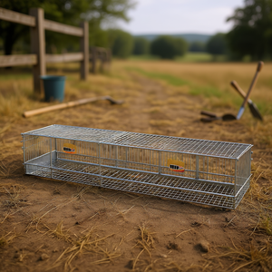 Jaula para pollos de acero galvanizado 255.91 x 21.65 x 21.65 pulgadas, color plateado, para avicultura - Product Image 2