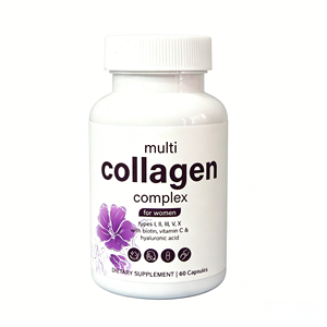 Capsules Multi Collagène Complex Type I II III V X, peptides de protéines hydrolysées avec biotine, acide hyaluronique et complexe de vitamine C - Product Image 1