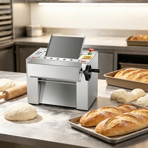 Machine à presser la pâte à tarte compacte, équipement automatique d'aplatissement de la pâte avec fonction de pétrissage et de laminage de la pâte - Product Image 1