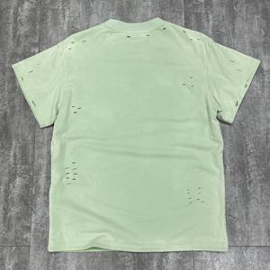 เสื้อยืดสตรีทแวร์สั่งทำพิเศษ ผ้าฝ้าย 100% ลายขาด ดีไซน์พิมพ์ลายฟอกสีคุณภาพสูง เสื้อยืดโอเวอร์ไซส์ทรงใหญ่ หนานุ่ม สไตล์ดิสเทรส สำหรับทุกเพศ - Product Image 3