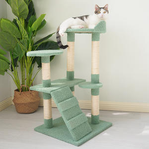 Árbol para Gatos de Peluche Green Castle que Ahorra Espacio, Condominio para Gatos Todo en Uno, Poste Rascador, Plataforma de Salto Alto, Muebles para Gatos - Product Image 2