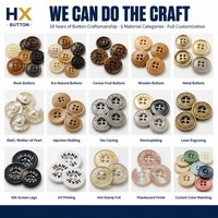 Kancing Ivory Corozo Ramah Lingkungan 4 Lubang Dua Warna 18mm/20mm Hitam untuk Kemeja Cardigan Pabrik OEM ODM MOQ Rendah