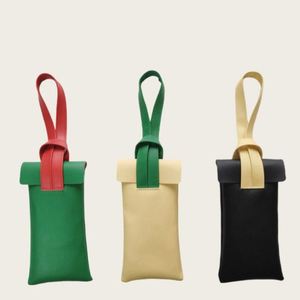 Custom Colored Rope Buckle Eyeglass Bag Foldable Large Capacity Fashion PU <b>Case</b> for Sunglasses Storage - Product Image 1