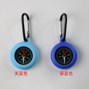 พวงกุญแจเข็มทิศคาราบิเนอร์ซิลิโคนแบบพกพาอเนกประสงค์สำหรับการนำทางกลางแจ้ง สีแดงส้ม ผลิตที่เวินโจว - Product Image 4