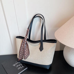 Fashion Women's <b>Tote</b> <b>Bags</b> <b>Large</b>-capacity Cross-border Handbag 2026 New Style Simple Patchwork Shoulder <b>Bag</b> Designer <b>Canvas</b> <b>bags</b> - Product Image 4