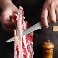 Ensemble de couteaux de cuisine professionnels en acier Damas VG10, ensemble de couteaux de chef avec manche en résine bleue
