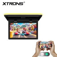 Moniteur de toit de voiture Android XTRONS 15,6 pouces rabattable avec écran IPS, son supérieur, entrée AV double HD, lecture vidéo 4K
