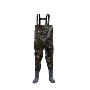 With rubber boots warm camo neoprene pants for fishing wader suit winter work clothes