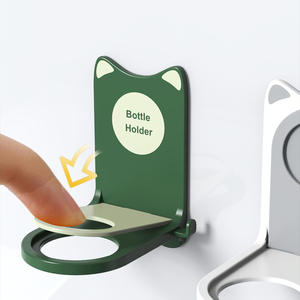 Soporte para botellas con forma de gato, estante de almacenamiento para baño montado en la pared, duradero, instalación sin taladro, montaje en esquina - Product Image 1