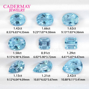 Cadermay Aquamarine Loose Stone Pear Cut Sea Blue Natural Gemstone For Jewelry Making - Product Image 1