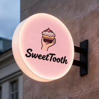 Boîte lumineuse publicitaire LED extérieure personnalisée, panneau lumineux en acrylique à haute luminosité pour les magasins et les entreprises