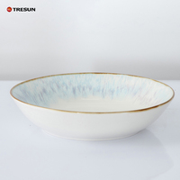 Ensemble de vaisselle de luxe classique en porcelaine polie avec logo personnalisé, 12 ou 18 pièces, design français