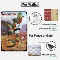 Juego de Letreros Metálicos Vintage de Caza Winchester, Decoración Retro para Pared de Cabaña, Decoración para Cueva de Hombre o Refugio de Caza