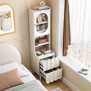 Cream Wind Rock Slab <strong>Tall</strong> Nightstand Small Apartment Super <strong>Narrow</strong> Bedroom Storage <strong>Bedside</strong> <strong>Table</strong> - Product Image 3