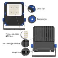 Reflector LED de Alta Luminosidad de 50W IP65 de Aluminio, 6500K Blanco Cálido, 7500lm, Ligero, para Jardín, Paisajismo, Estadio, OUTLUX E049