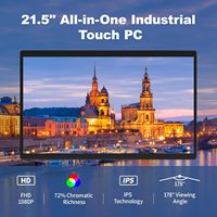 Panel PC Todo en Uno de 21.5 Pulgadas con Pantalla Táctil Industrial sin Ventilador, Windows 11 Pro N100, 8GB DDR4, 128GB ROM, 1920x1080 IPS