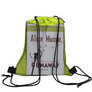 Màu Xanh Lá Cây Polyester Số Lượng Lớn Lưới Dây Kéo Túi Phòng Tập Thể Dục Thể Thao <span class=keywords><strong>Cinch</strong></span> Túi Thoáng Khí Nylon Dây Kéo Ba Lô Cho Phụ Nữ Người Đàn Ông - Product Image 2