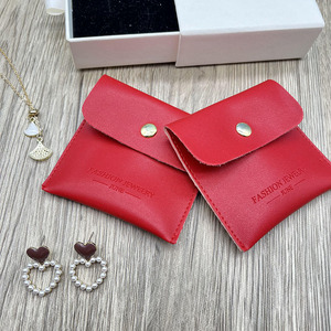 Custom Red Leather Jewelry Packaging Bag with <b>Box</b> - Product Image 6