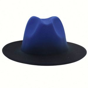 Wholesale Fashion Women Men Panama <b>Hat</b> Blank Unisex Custom Printed Gradient Ombre Wide Brim Fedora <b>Hats</b> <b>for</b> Party Festival - Product Image 5