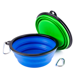 5.0 inç taşınabilir silikon hayvan mama kabı, katlanabilir genişletilebilir su besleme seyahat kasesi kupası çanak için Pet köpek kedi 1000ml - Product Image 5