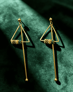 Boucles d'oreilles pendantes simples et luxueuses plaquées or 18 carats, perles de riz Miyuki, fabrication artisanale, vente directe d'usine, personnalisables - Product Image 3