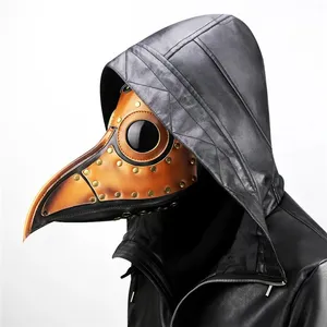 Nuovo arrivo di Halloween cosplay lattice nero peste medico crow uccello bocca maschera per adulti