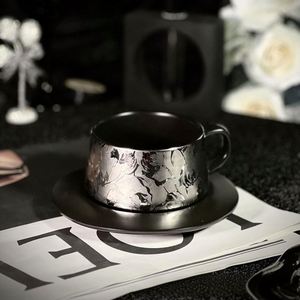 Ensemble de tasses à café en céramique vintage personnalisées avec soucoupe, en acier inoxydable, écologique, luxueux, minimaliste, idéal pour la maison, le bureau ou le café - Product Image 5