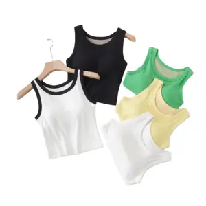 2024 Spring/Summer New Suspended Underwear with One Piece Chest Cushion Racerback Top for Women