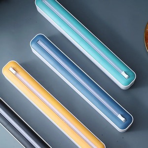 2 In 1 Food Film Dispenser Wrap Dispenser With Cutter <b>Storage</b> <b>Box</b> Aluminum Foil Stretch Film Cutter <b>Kitchen</b> Accessories - Product Image 2