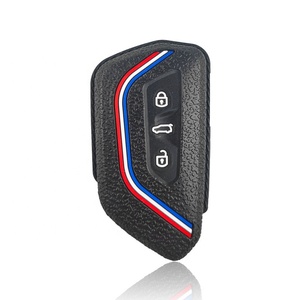 Funda de silicona en relieve para llave de coche, funda inteligente para llave sin llave con tira de <span class=keywords><strong>3</strong></span> colores para VW <span class=keywords><strong>Volkswagen</strong></span> Golf 8 - Product Image 1