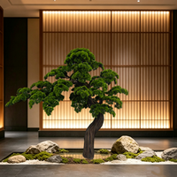 Künstlicher Plastik-Bonsai-Kiefernbaum mit Realistischen Blättern und Stamm Groß für Heim Büro Wohnzimmer Empfangstheke Dekoration