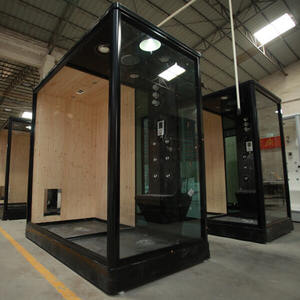 غرفة ساونا وبخار مدمجة عالية الجودة من الخشب باللون الأسود من لوكسروي - Product Image 2