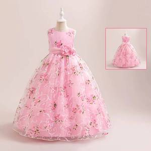 Vestido de lujo con estampado floral para niña, tutú de malla abullonado, vestido de princesa para niñas mayores, ideal para bodas, fiestas, actuaciones escénicas y disfraces. - Product Image 1