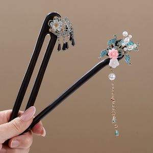 Horquillas Antiguas Chinas para el Cabello para Mujer, con Perlas, Flores y Mariposas, Hechas a Mano, Accesorios de Joyería, Adornos para el Cabello - Product Image 5