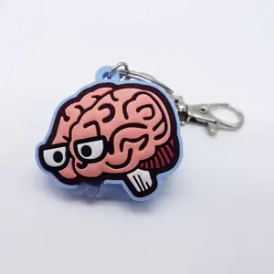 Use your design custom 3D soft toy and company logo rubber key ring make rubber key chain with chain