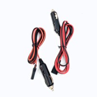 Kabel Radio CB 3-pin Merah dan Hitam Garis Paralel Ganda 15A dengan Colokan Pemantik Rokok 12V untuk Radio CB