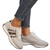 Baskets Rétro Décontractées pour Femmes à Lacets Légères Imprimé Animal Chaussures de Sport Élégantes pour le Jogging
