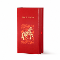   Caja de Regalo Ecológica para Vino Tinto con Logotipo Personalizado, Empaque Premium para Licores, Whisky, Vino y Champán, OEM ODM