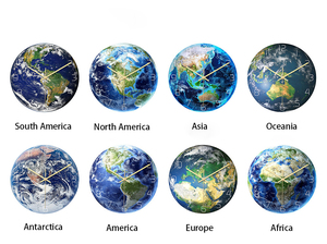 Relojes de Pared Luminosos de los Siete Continentes Decorados con Movimiento Silencioso de Acrílico - Product Image 3