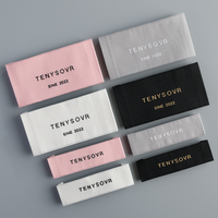 Étiquettes Tissées de Luxe Personnalisées avec Logo, à Plier en Bout, pour Col de Vêtement, Étiquette Privée à Repasser sur Tissu