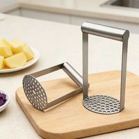 DaS Multifunctionele RVS Aardappelstamper met veelzijdige handgreep voor avocado, groenten, bonen en fruit