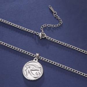 Collar con Colgante <span class=keywords><strong>Ojo</strong></span> <span class=keywords><strong>de</strong></span> <span class=keywords><strong>Horus</strong></span> <span class=keywords><strong>Ra</strong></span> Udjat <span class=keywords><strong>de</strong></span> Myshap para Mujer, Acero Inoxidable, Color Dorado, Cadena Gruesa, Amuleto del Antiguo Egipto, Joyería, Regalo - Product Image 2