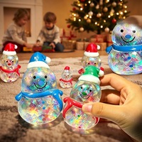 Jouet anti-stress Père Noël de Noël de 9 cm en TPR texturé à la maltose avec paillettes, poupée simulée à rebond lent