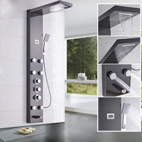 Système de douche à effet pluie pour hôtel de luxe Colonne de douche en acier inoxydable Panneau de douche à affichage numérique pour salle de bain