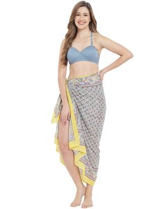 ผ้าซิ่นพิมพ์ลายด้วยมือจากผ้าฝ้ายสำหรับผู้หญิง น้ำหนักเบา ใช้คลุมบิกินี่ เหมาะสำหรับใส่ไปเที่ยวทะเลและรีสอร์ทช่วงฤดูร้อน - Product Image 3