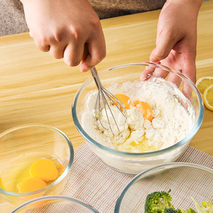 Bol à salade en verre borosilicate, de grande capacité, bol à soupe avec couvercle 1 pièce - Product Image 1