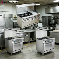 Cuisinière à gaz commerciale ETL en acier inoxydable à 6 brûleurs, 24 pouces, 30 000 BTU, avec gril et four, pour restaurant, GPL/GN, garantie 1 an