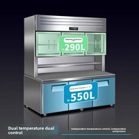 Réfrigérateur-congélateur combiné 1000L, 4 portes, froid supérieur, congélateur inférieur, robuste, en acier inoxydable 304, monotempérature, vertical, pour crème glacée