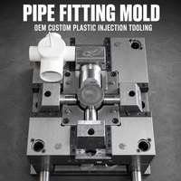 Moule de raccordement de tuyaux P&M, connecteur en T en PVC sur mesure OEM, outillage en acier à 4 glissières, fabricant d'injection plastique
